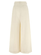Beige Cotton Mini Skirt