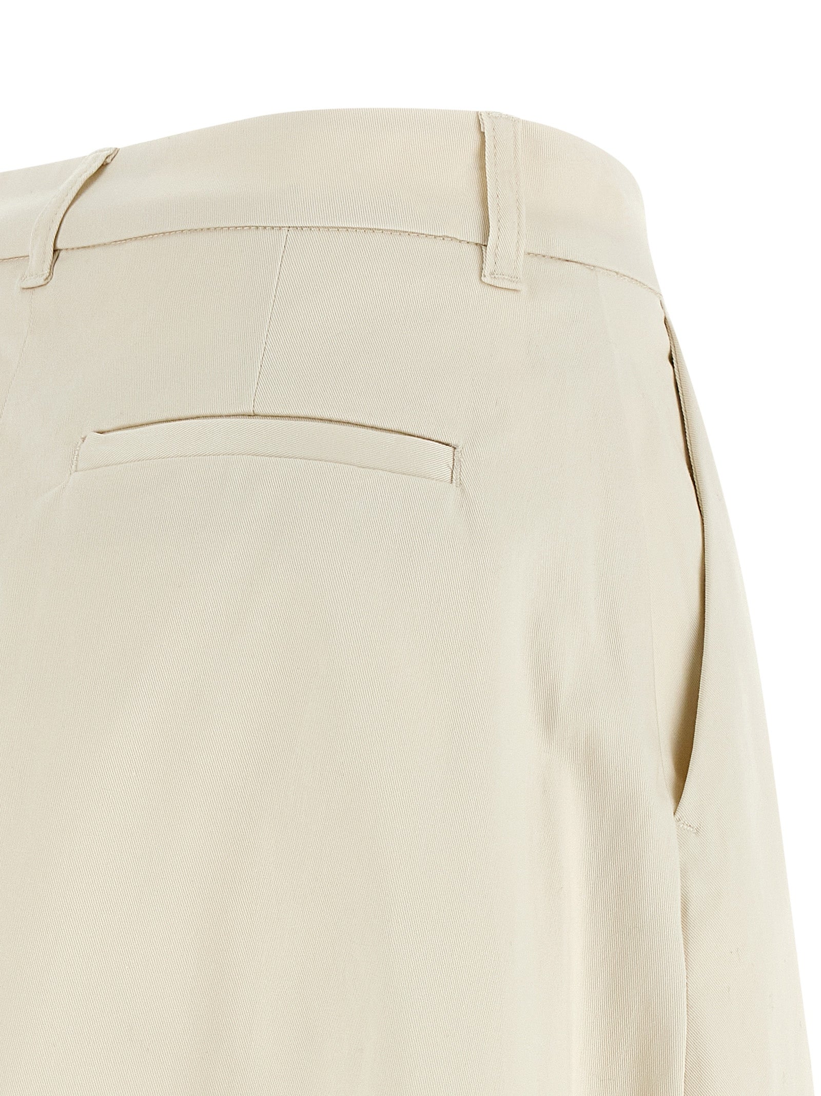 Beige Cotton Mini Skirt