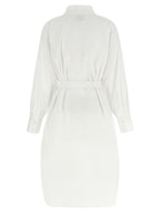 NUDE White Cotton Midi Dress
