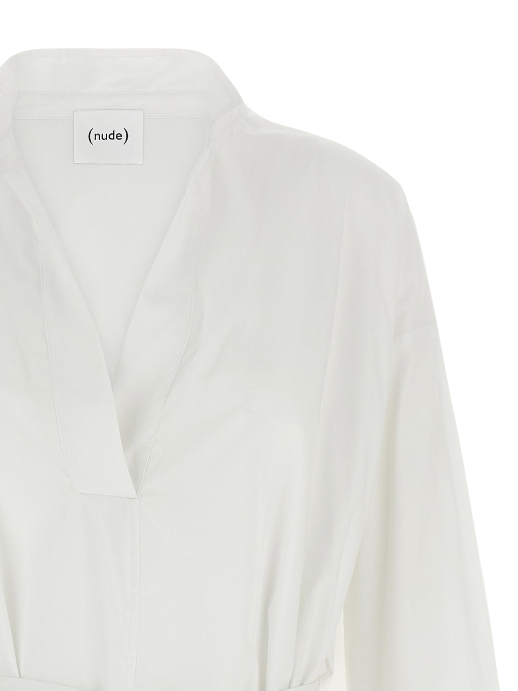 NUDE White Cotton Midi Dress