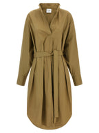 NUDE Brown Cotton Midi Dress