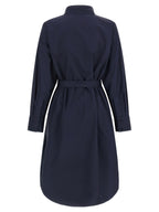 NUDE Blue Cotton Midi Dress