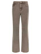 ROTATE BIRGER CHRISTENSEN Brown Cotton Straight-Leg Jeans