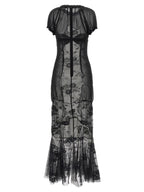 The Attico Black Cotton Midi Dress