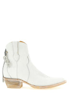 White Cowhide Chelsea Boots