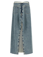 Maison Margiela Blue Cotton Mini Skirt