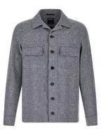 ZEGNA Blue Linen Blouse