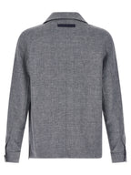 ZEGNA Blue Linen Blouse