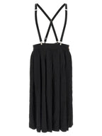 Comme Des Garçons Black Polyester Midi Skirt