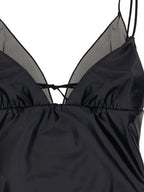 ALLIS Black Polyester One-Piece Swimsuit