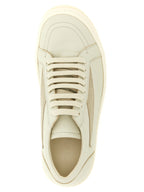 Rick Owens Beige Cowhide Low Top Sneakers