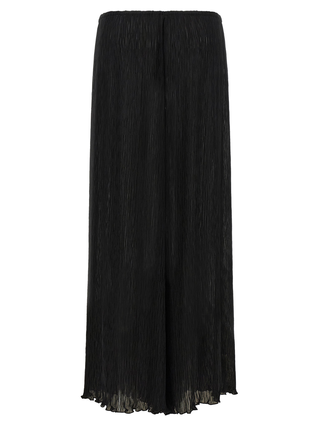 Black Polyester Casual Pants