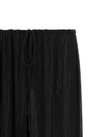Black Polyester Casual Pants