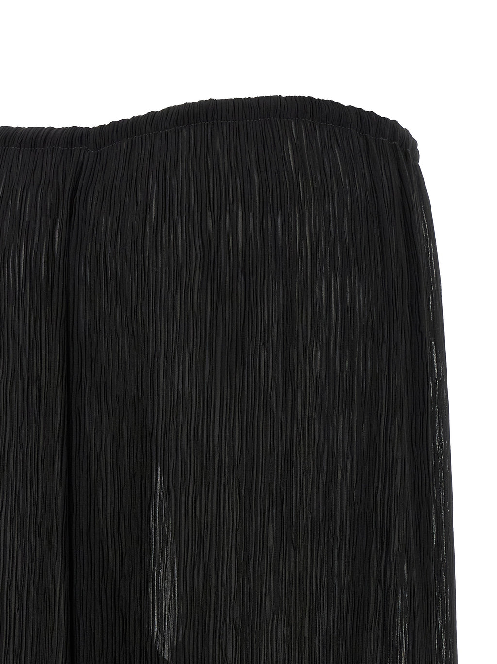 Black Polyester Casual Pants