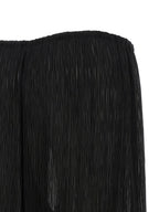 Black Polyester Casual Pants