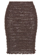 ALLIS Brown Polyester Midi Skirt