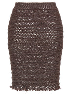 ALLIS Brown Polyester Midi Skirt