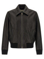 Ami Paris Black Lamb Leather Leather Jacket