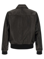 Ami Paris Black Lamb Leather Leather Jacket