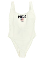 Polo Ralph Lauren White Nylon One-Piece Swimsuit