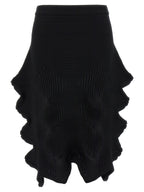 Issey Miyake Black Polyester Midi Skirt