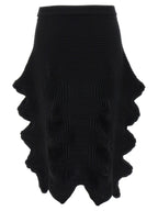 Issey Miyake Black Polyester Midi Skirt