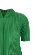 PLEATS PLEASE ISSEY MIYAKE Bicolor Polyester Midi Dress