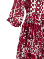 SAMANTHA SUNG Fuchsia Cotton Long Dress