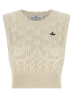 Vivienne Westwood Beige Cotton Sleeveles T-Shirt