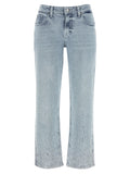 7 For All Mankind Blue Cotton Straight-Leg Jeans