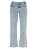 7 For All Mankind Blue Cotton Straight-Leg Jeans
