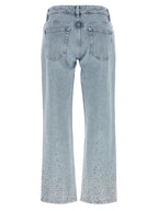 7 For All Mankind Blue Cotton Straight-Leg Jeans