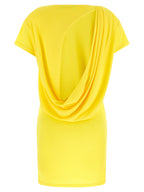 Bicolor Viscose Short Dress