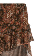 The Andamane Brown Viscose Mini Skirt