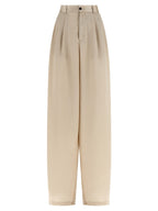 MAISON JEJIA Beige Polyester Casual Pants