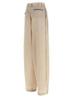 MAISON JEJIA Beige Polyester Casual Pants