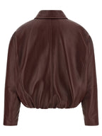 Brunello Cucinelli Bordeaux Calfskin Leather Jacket