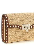 Valentino Garavani Beige Straw Crossbody Bag