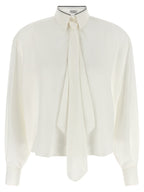 Brunello Cucinelli White Silk Blouse