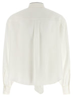 Brunello Cucinelli White Silk Blouse