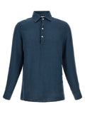 MC2 Saint Barth Blue Linen Polo Shirt