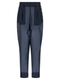 MAISON JEJIA Blue Silk Casual Pants