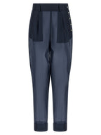 MAISON JEJIA Blue Silk Casual Pants