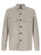 ZEGNA Gray Linen Blouse