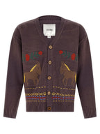 FOUND Brown Cotton Cardigan
