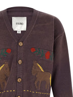 FOUND Brown Cotton Cardigan
