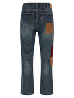 FOUND Blue Cotton Straight-Leg Jeans