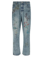 FOUND Blue Cotton Straight-Leg Jeans