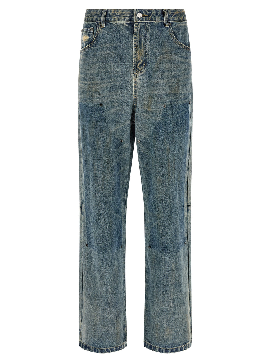 FOUND Blue Cotton Straight-Leg Jeans