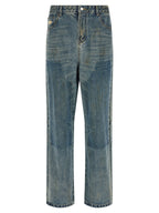 FOUND Blue Cotton Straight-Leg Jeans